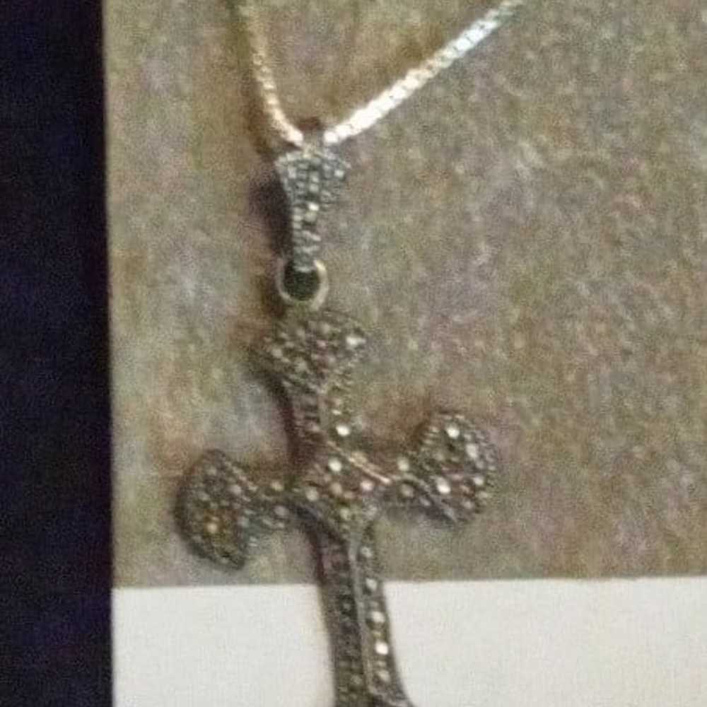 Necklace Is sterling silver cross and Chain - image 1