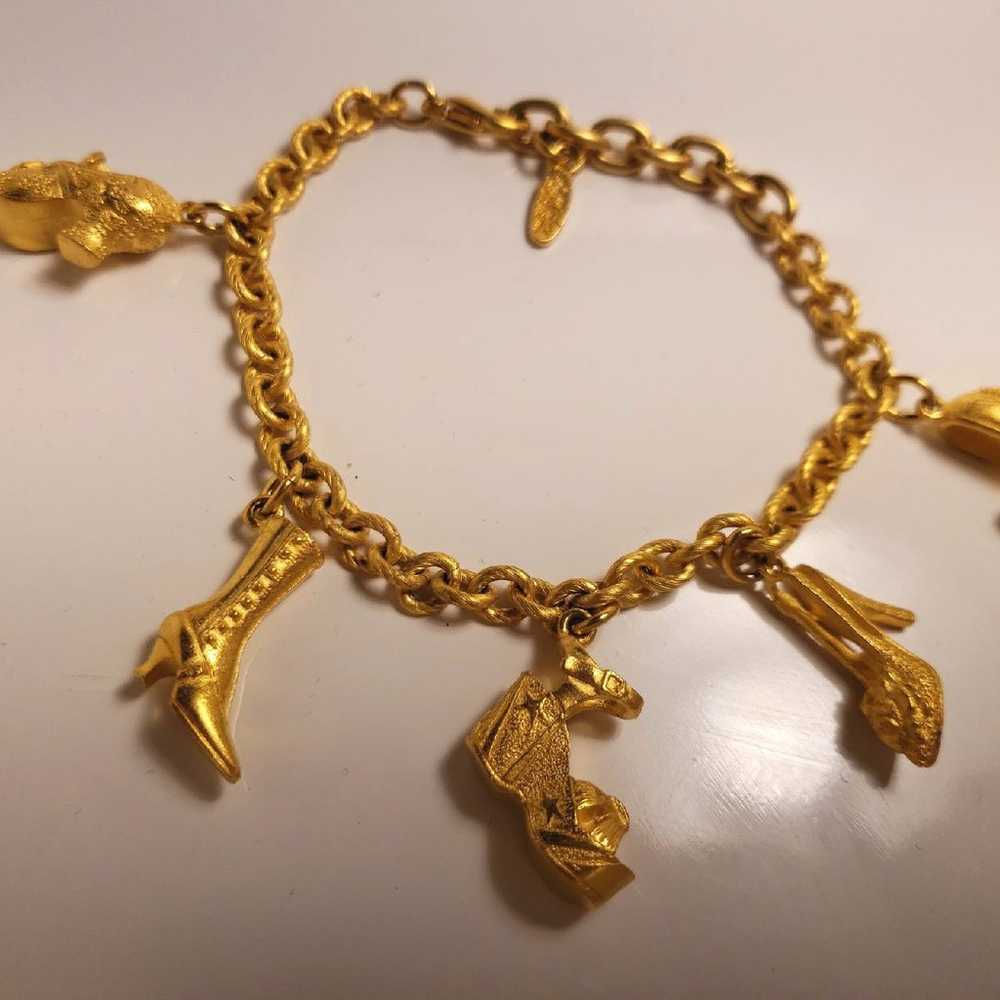 Vintage Bob Mackie Shoe Charm Bracelet - image 3