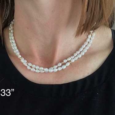 Vintage 34" Fresh Water Pearl Necklace - image 1