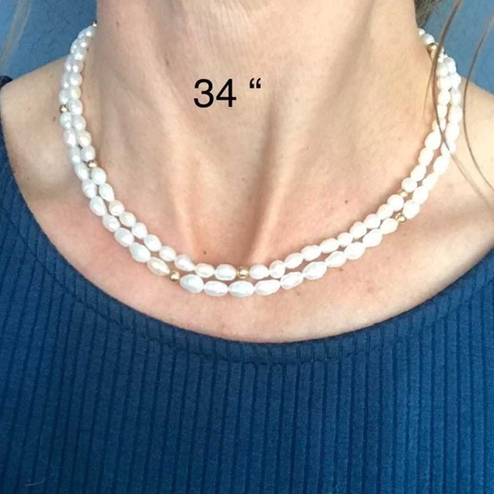 Vintage 34" Fresh Water Pearl Necklace - image 2