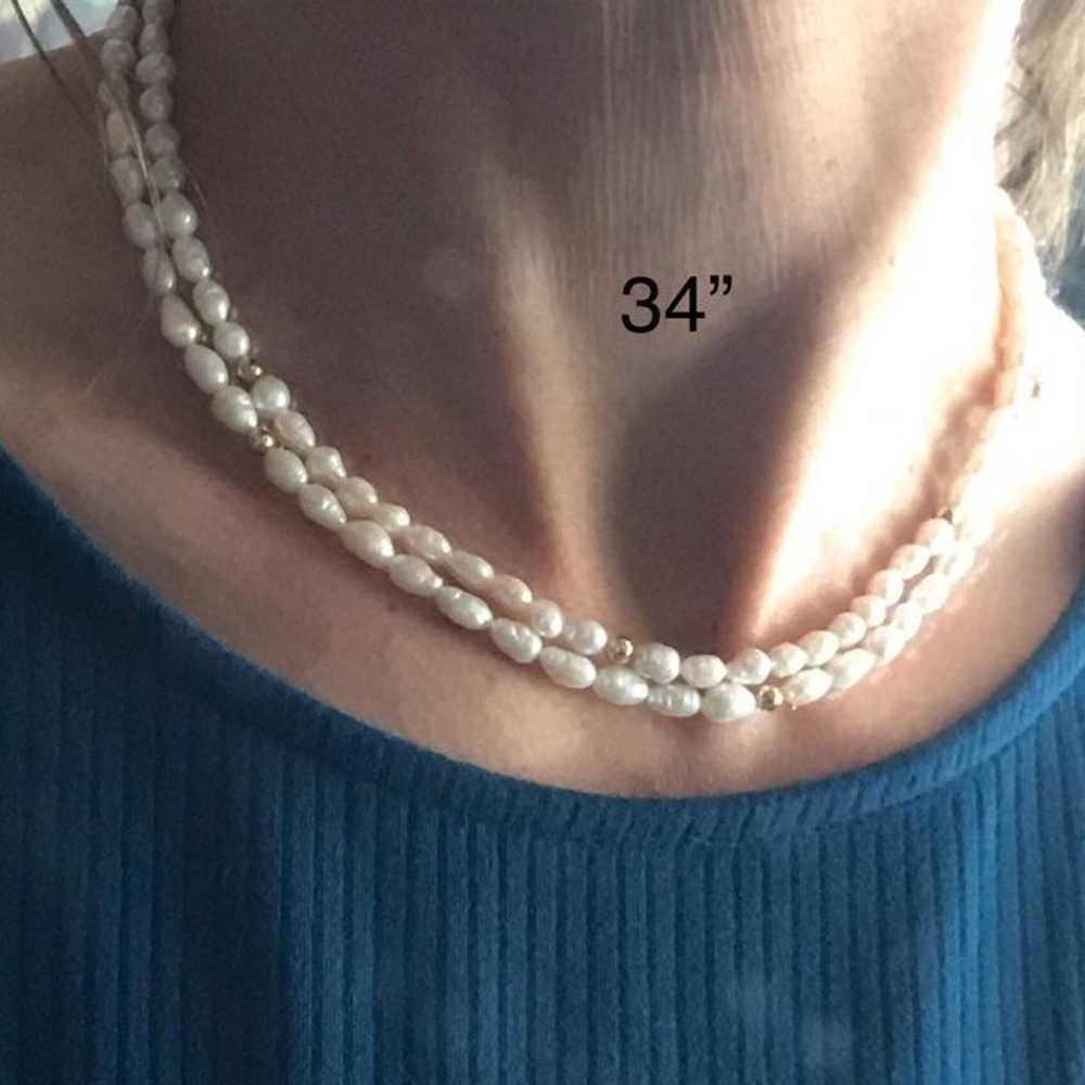 Vintage 34" Fresh Water Pearl Necklace - image 3