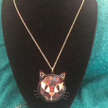 Vintage Betsey Johnson Kitty Necklace