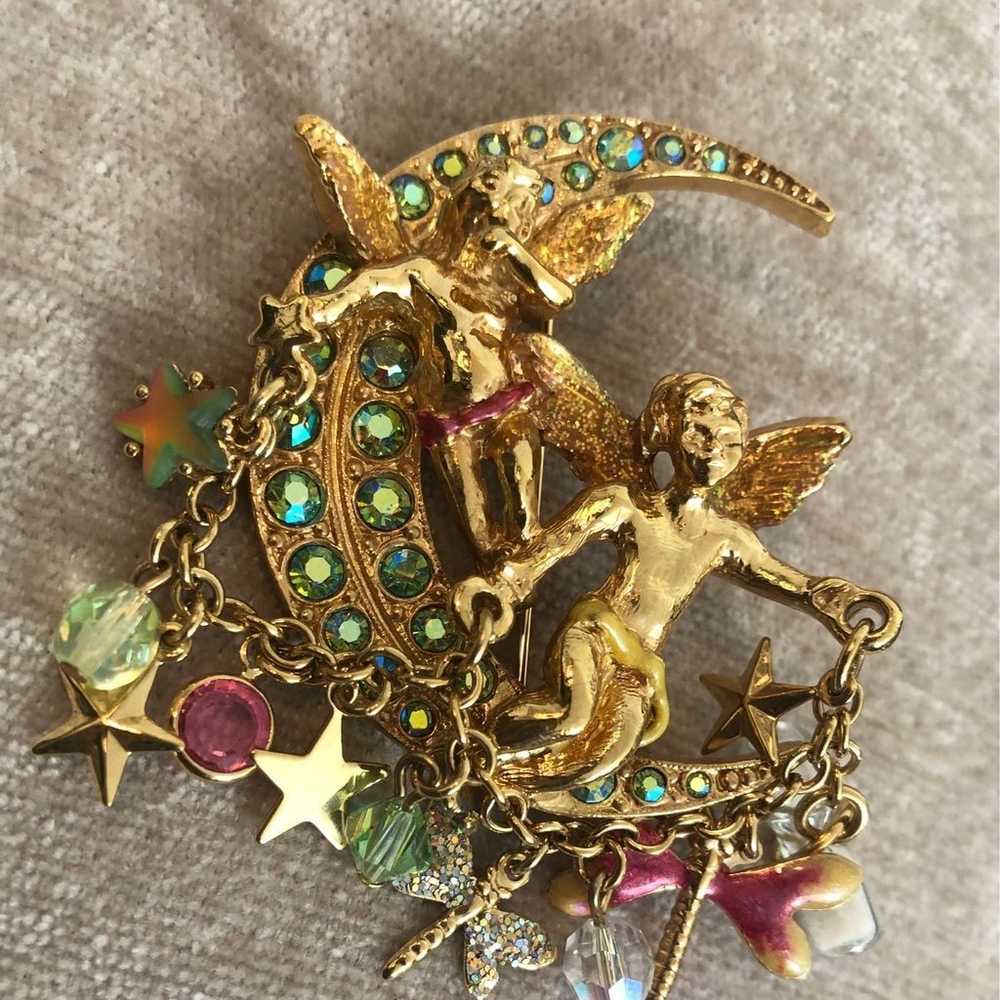 Brooch Kirks Folly Crescent Moon Angels Beautiful - image 1