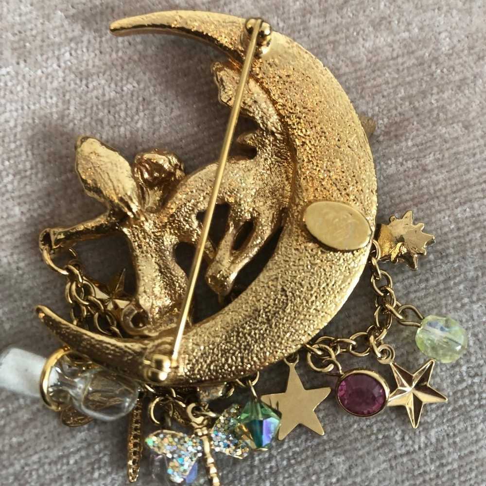 Brooch Kirks Folly Crescent Moon Angels Beautiful - image 2