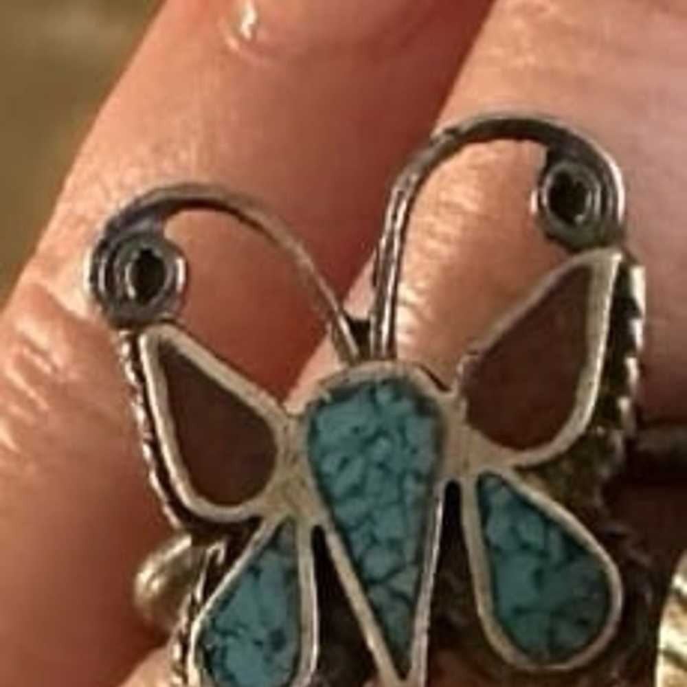 Vintage Native American turquoise butterfly - image 1