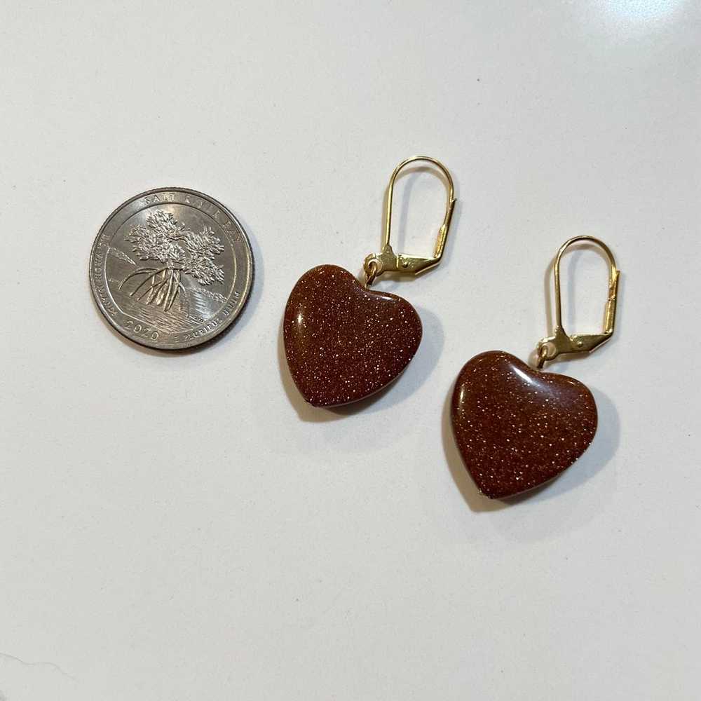 Heart Shaped Genuine High Quality Sandstone Earri… - image 6