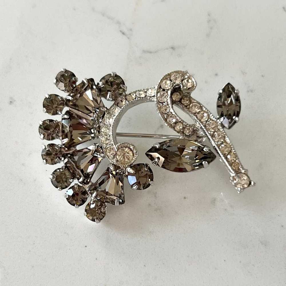 Vintage Weiss Crystal Brooch - image 1