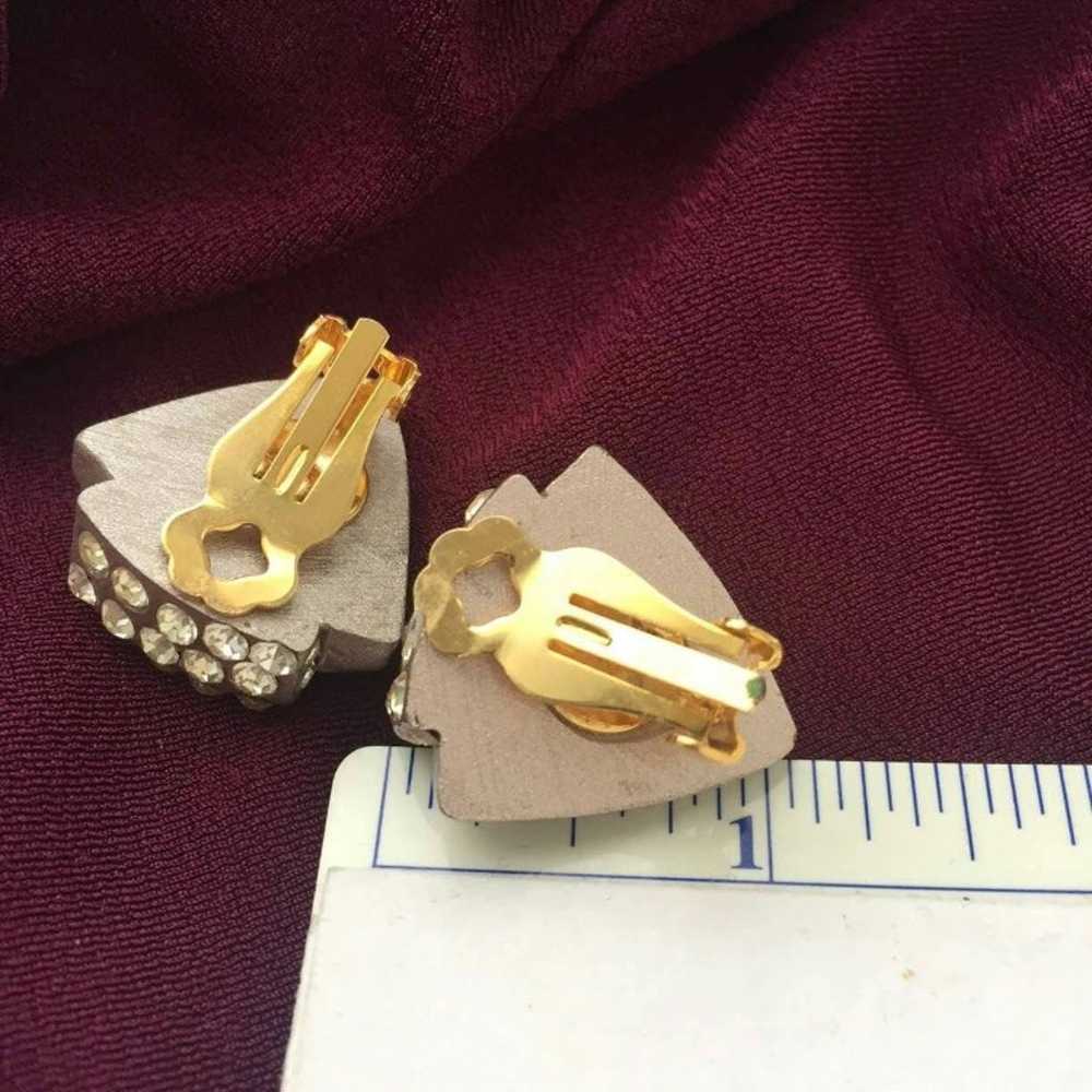 VTG art deco triangle EARRINGS - image 3