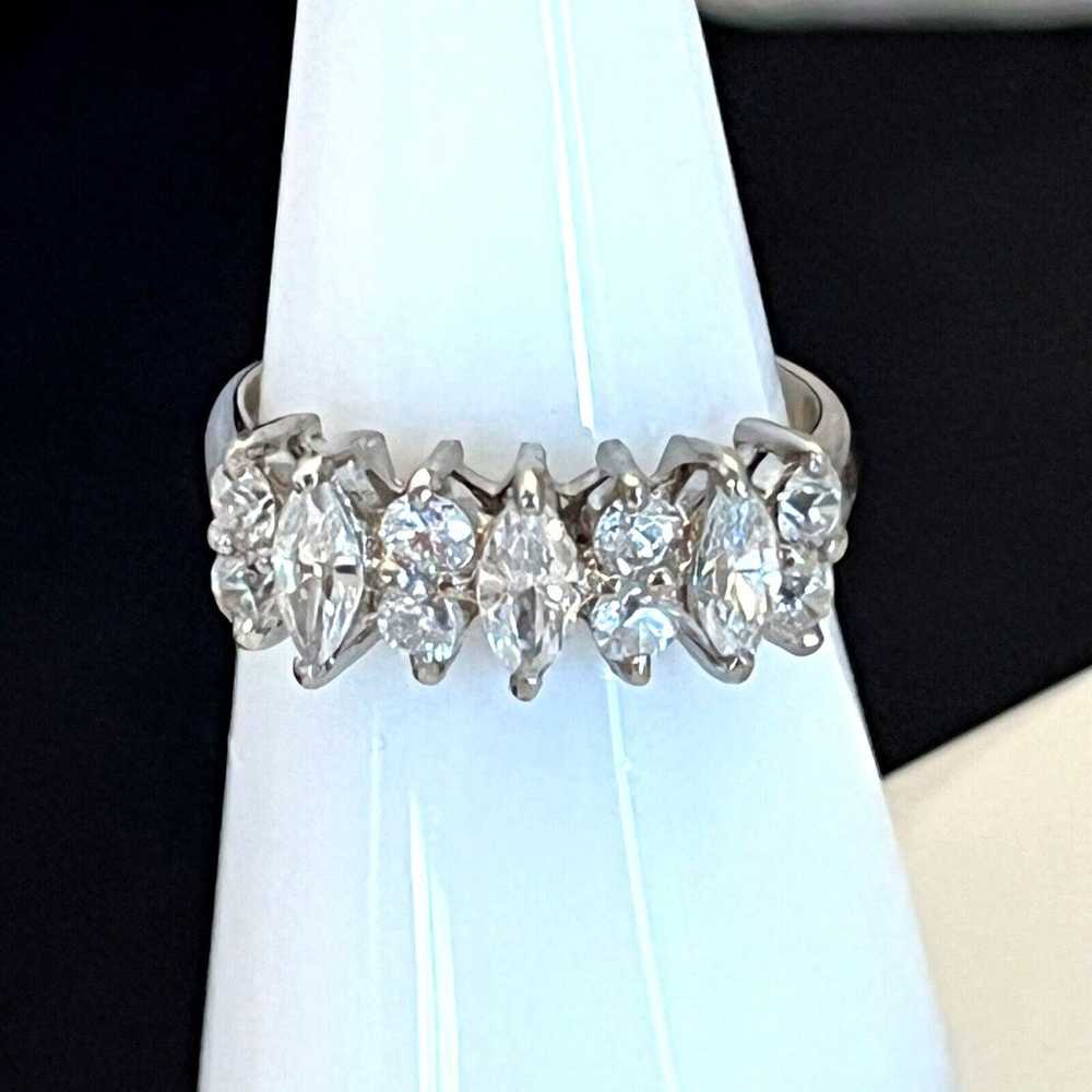 NEW Vintage Ring Size 8 Sterling Band Cubic Zirco… - image 3