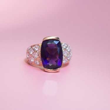 Vintage Purple Topaz & Gold Ring