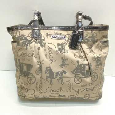 Coach Horse & Carriage Shoulder Gallery Tote Beige - image 1