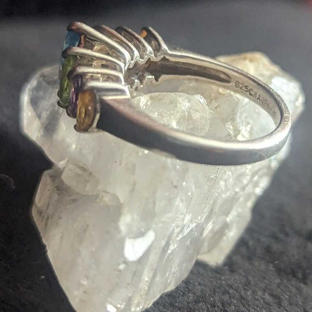 Vintage Sterling Silver Gemstone Ring - image 3