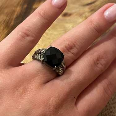 BRAIDED ONYX RING