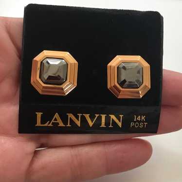 Designer Lanvin Germany 14K Post Octagonal Hematit