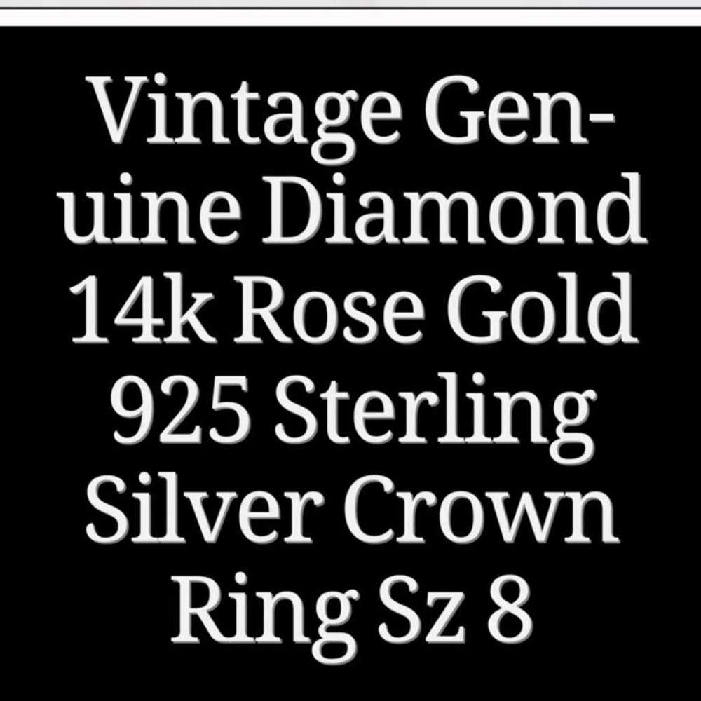 Vintage Genuine Diamond Crown Ring - image 5