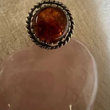 Didae Israel Made Sterling Amber Ring