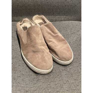 Outlets NEW $195 Vince Kess Backless Mules Leather Suede Slip On Sneakers Size 9.5 Cream