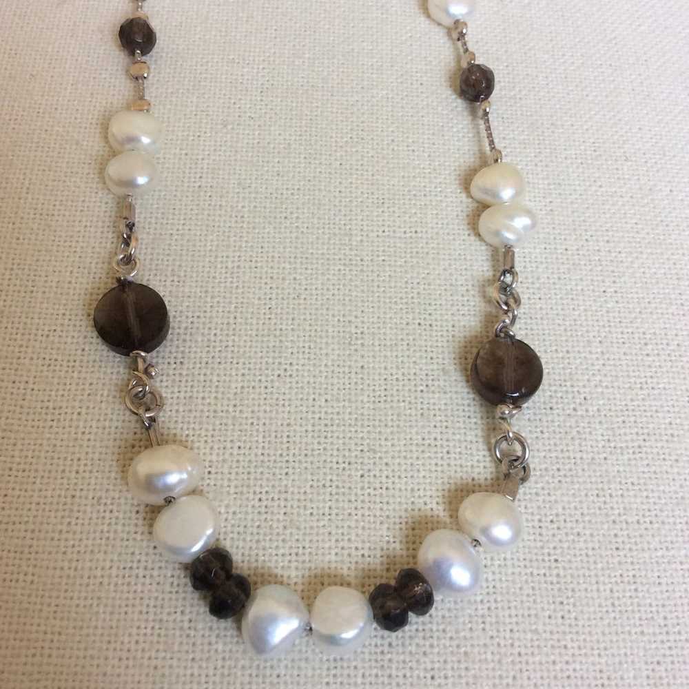 Silpada Vintage Pearl Smoky Quartz N1040 - image 1