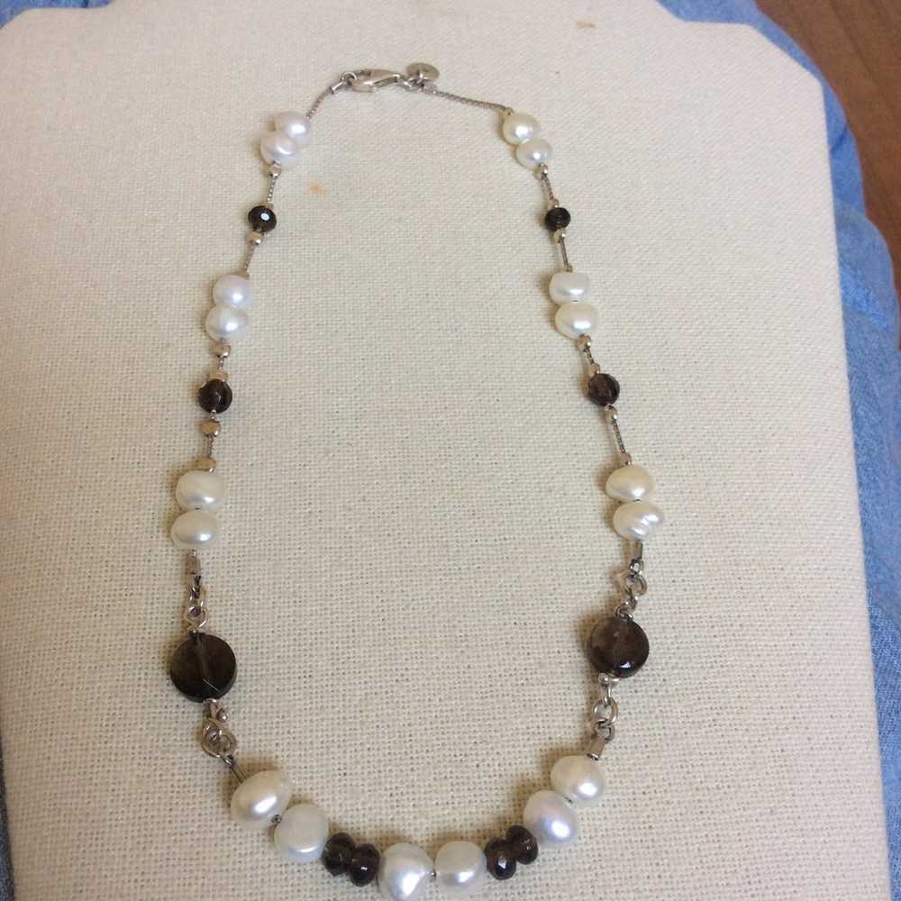 Silpada Vintage Pearl Smoky Quartz N1040 - image 2