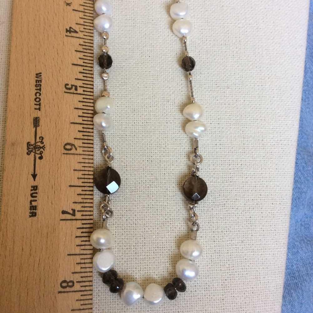 Silpada Vintage Pearl Smoky Quartz N1040 - image 5