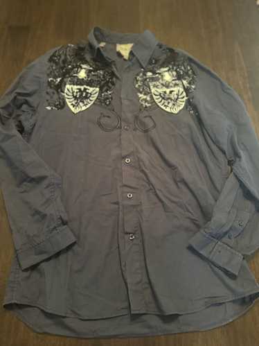 Roar Roar Sentinel Shirt Mens L Blue/Black Western