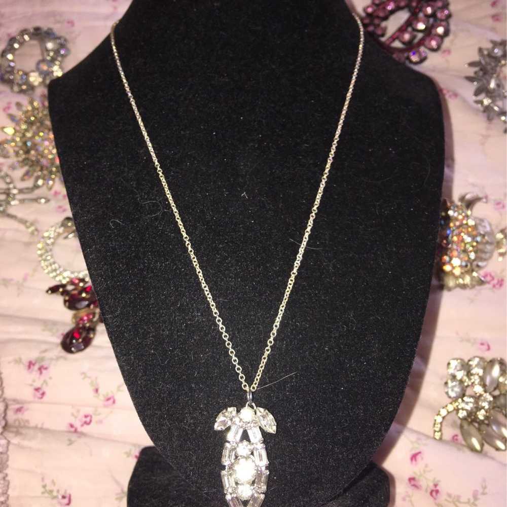 Vintage 1965 Hobe Rhinestone 925 Silber necklace - image 9