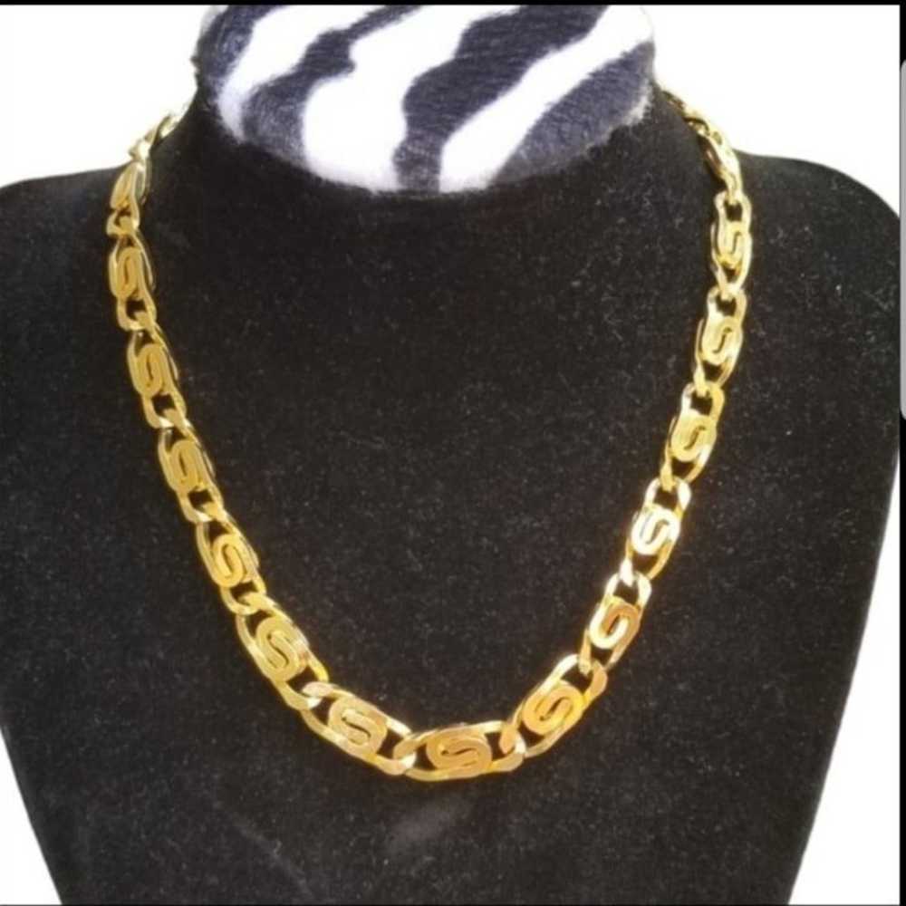 LES BERNARD VINTAGE GOLDPLATED SNAIL CHAIN STATEM… - image 1