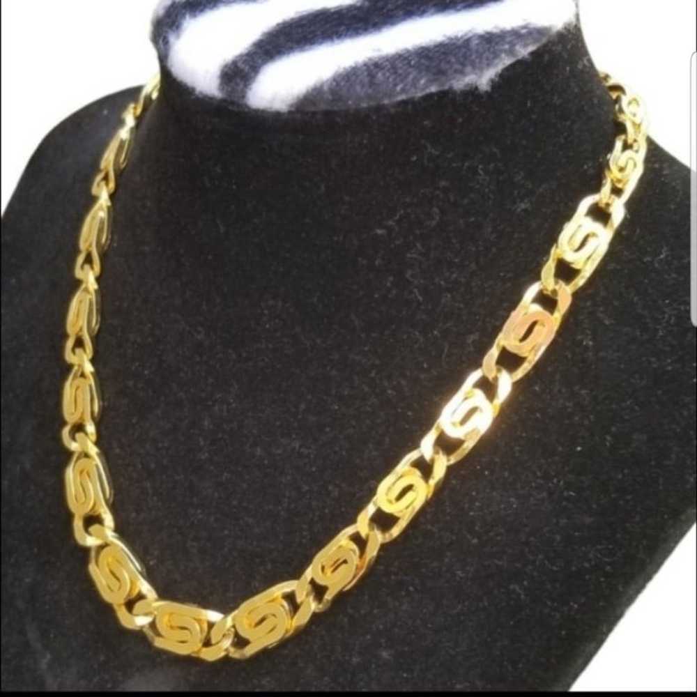 LES BERNARD VINTAGE GOLDPLATED SNAIL CHAIN STATEM… - image 2