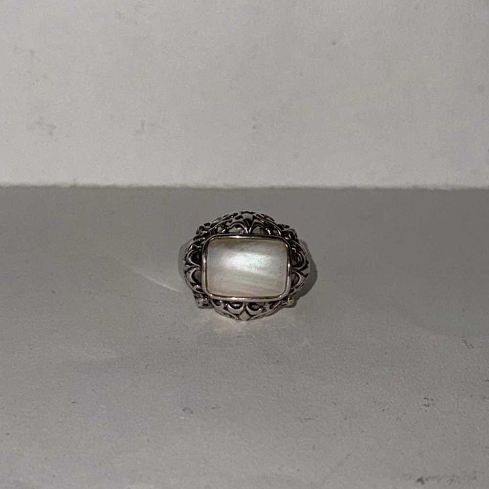 Sterling Silver Mother of Pearl Ring - image 2