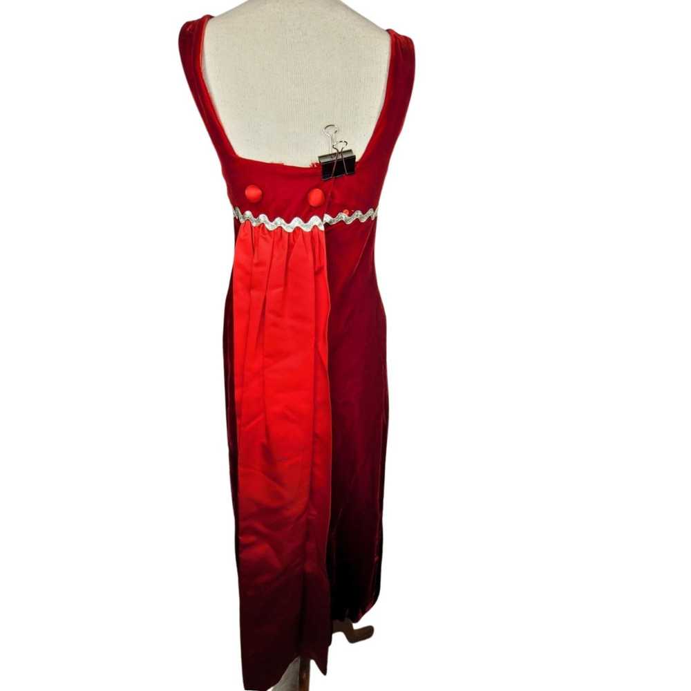 Vintage Vintage 80s Handmade Red Velvet Maxi Dres… - image 2