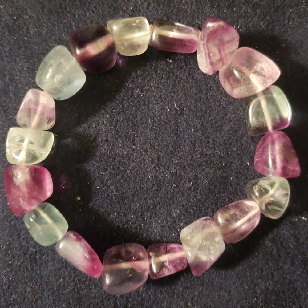 Rainbow Fluorite Necklace and Matching Stretch Br… - image 7