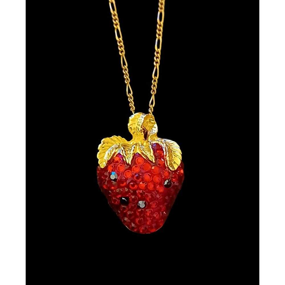 Suzanne Bjontegard Vintage Strawberry Necklace Br… - image 1