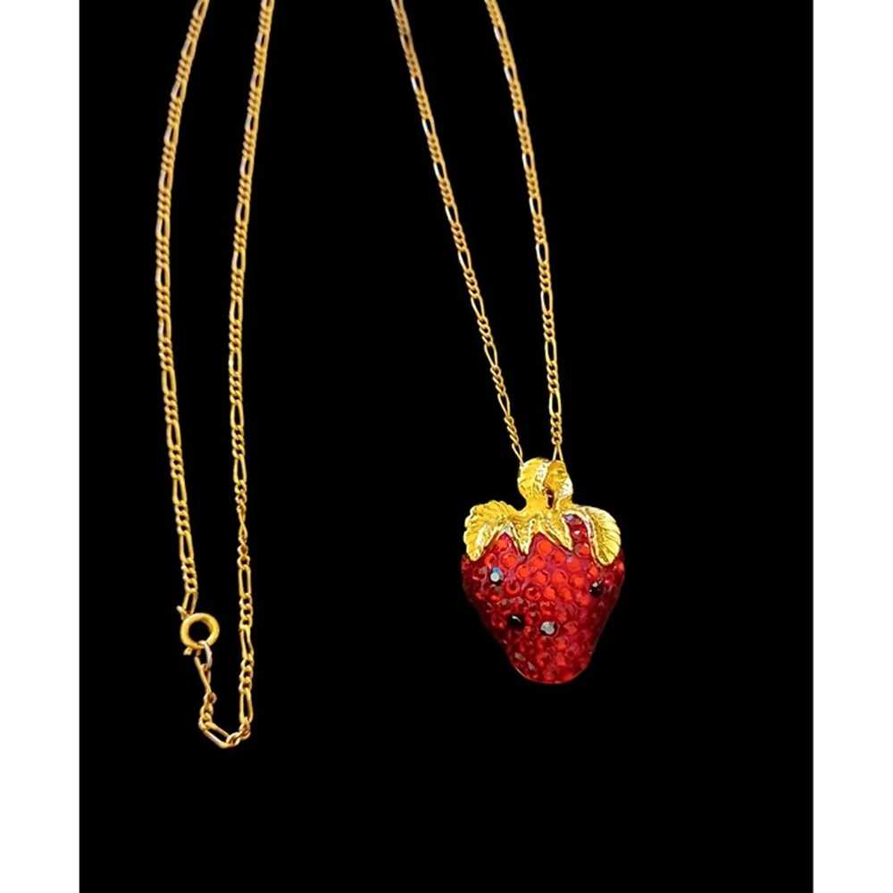 Suzanne Bjontegard Vintage Strawberry Necklace Br… - image 2