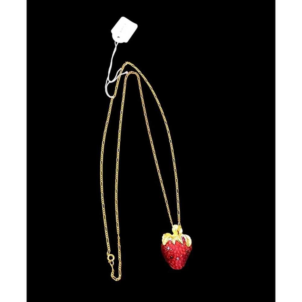 Suzanne Bjontegard Vintage Strawberry Necklace Br… - image 3