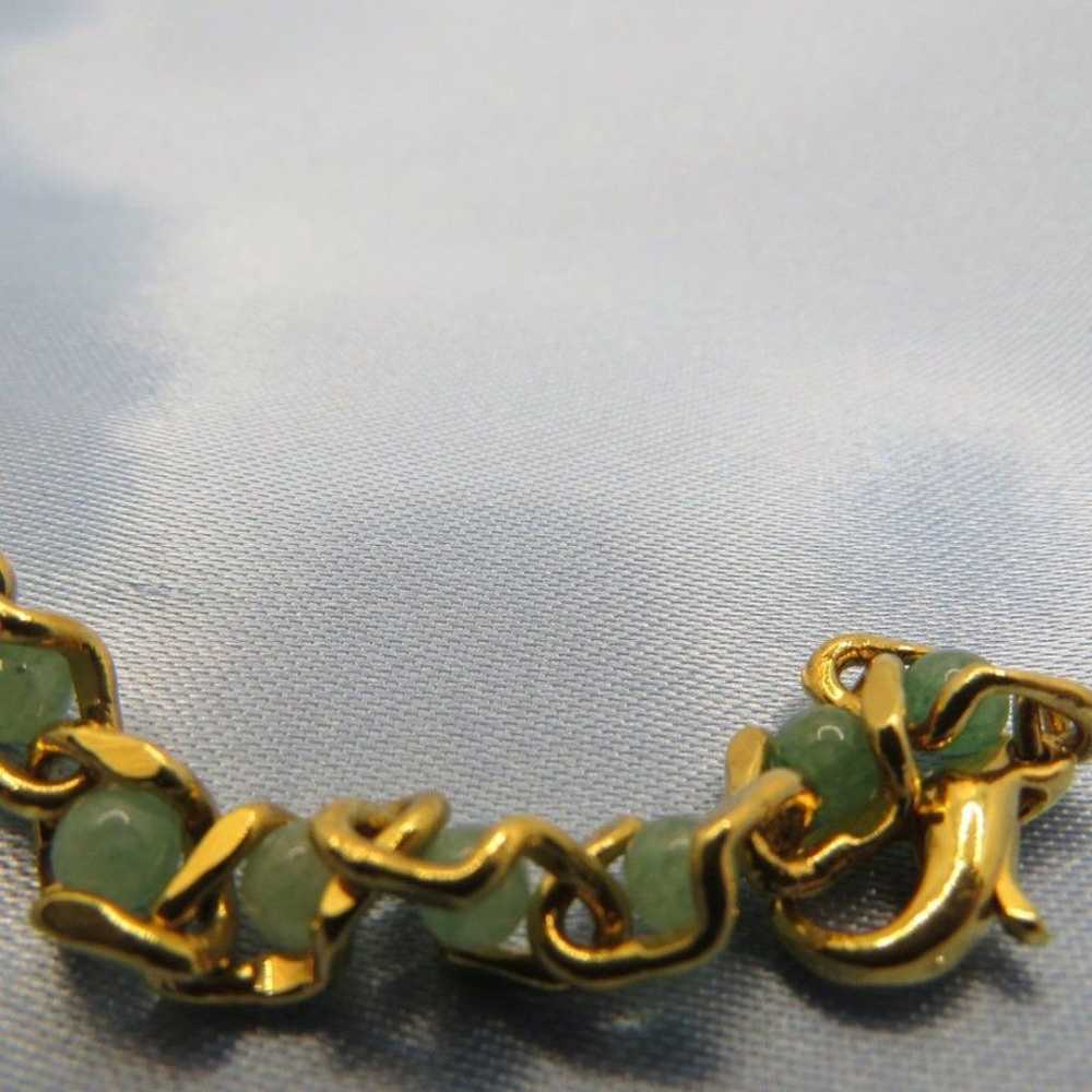 Vintage Avon Tennis Bracelet  Faux Jade Gold Tone… - image 2