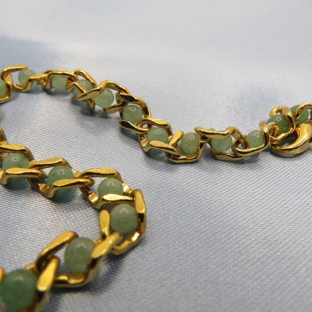 Vintage Avon Tennis Bracelet  Faux Jade Gold Tone… - image 3