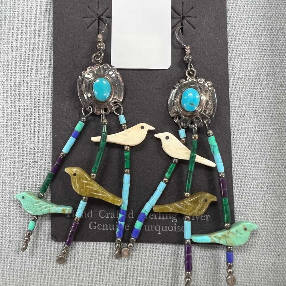 Vintage Navajo Sterling / Turquoise Earings - image 1