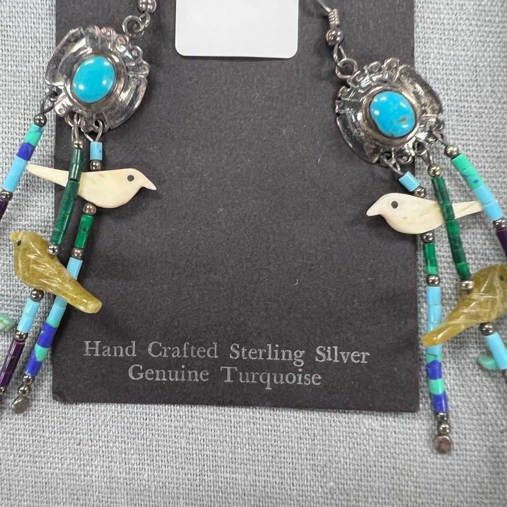 Vintage Navajo Sterling / Turquoise Earings - image 2