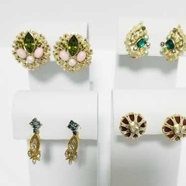 GREAT SELECTION 4 PRS VINTAGE SIGNED EARRINGS