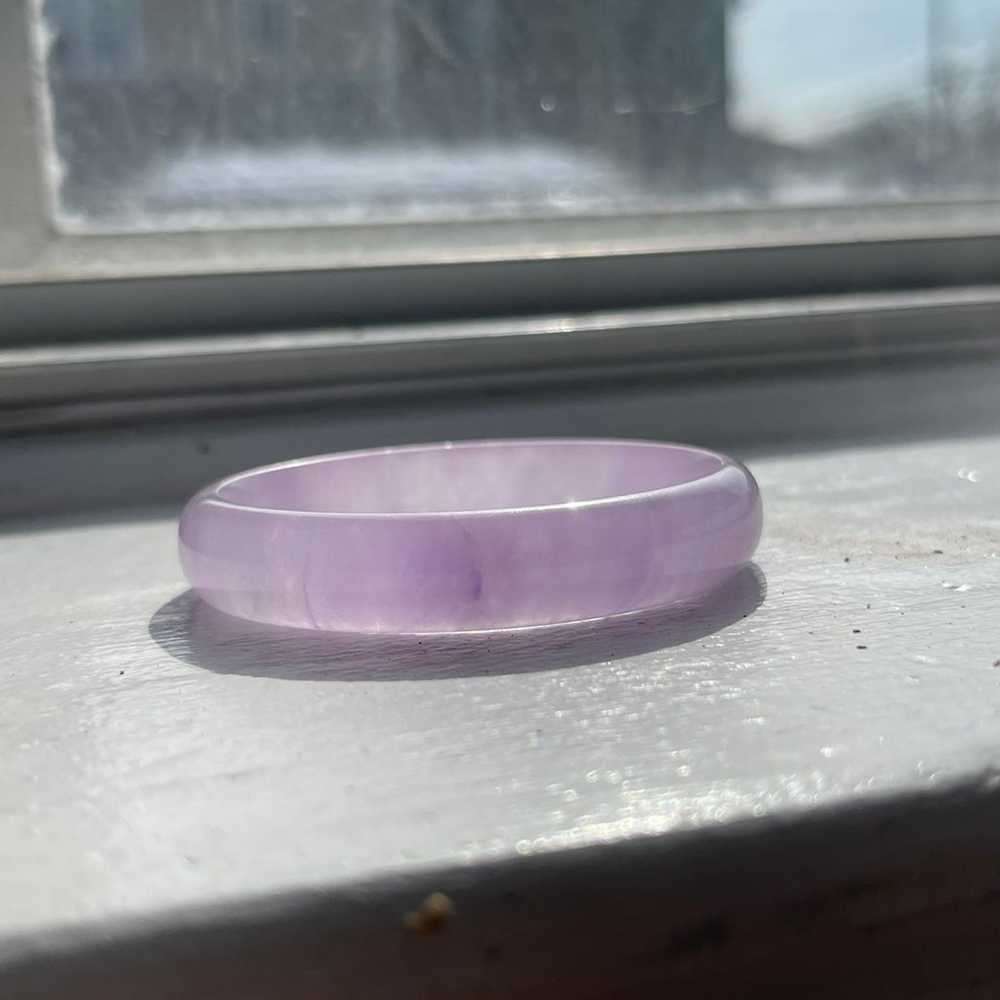 Vintage natural lavender jade bangle bracelet - image 1