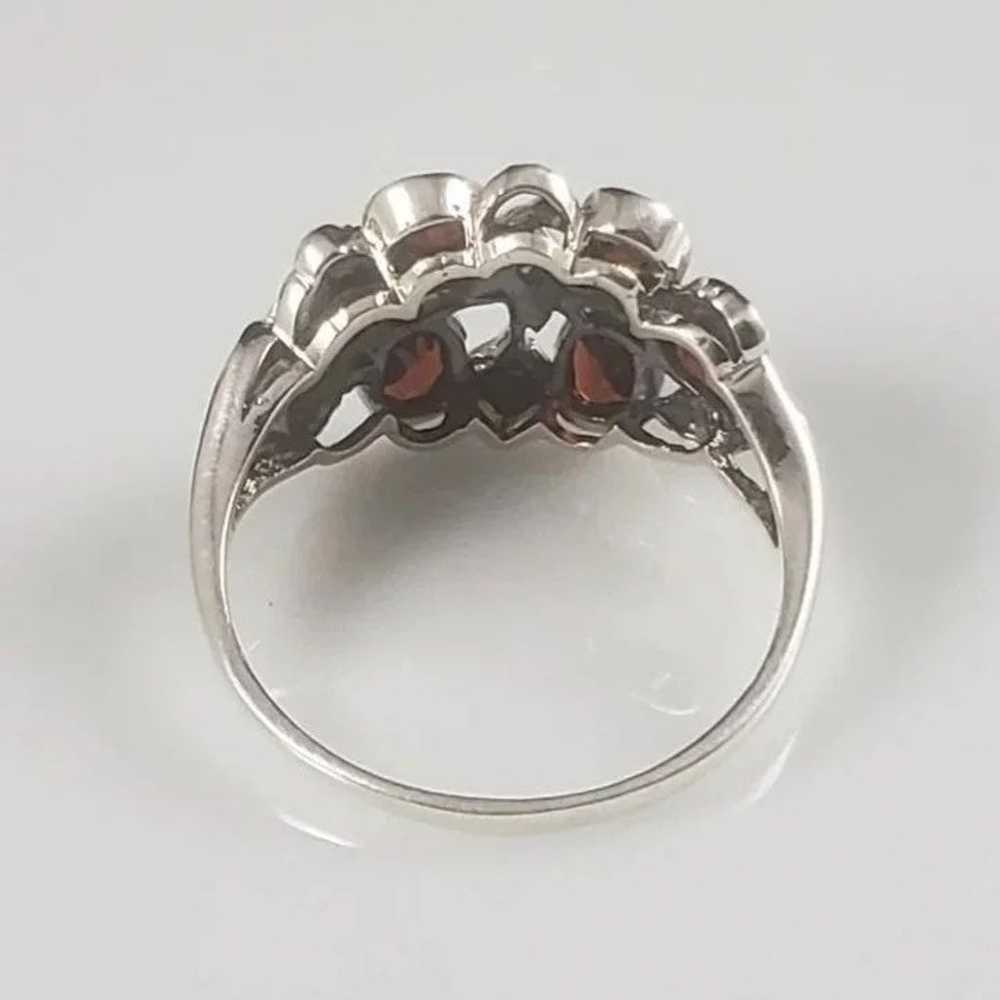 Sterling 925 Garnet & Fire Opal Ring - image 12