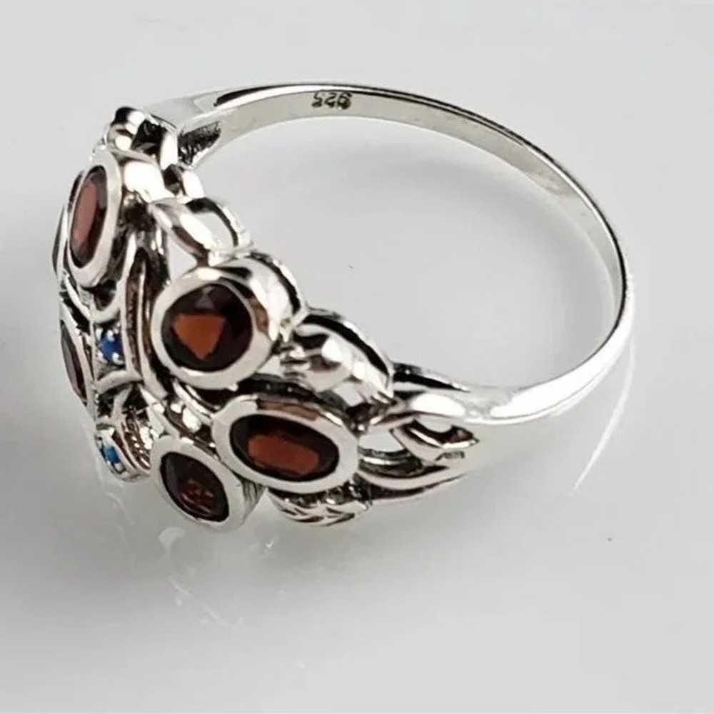 Sterling 925 Garnet & Fire Opal Ring - image 6