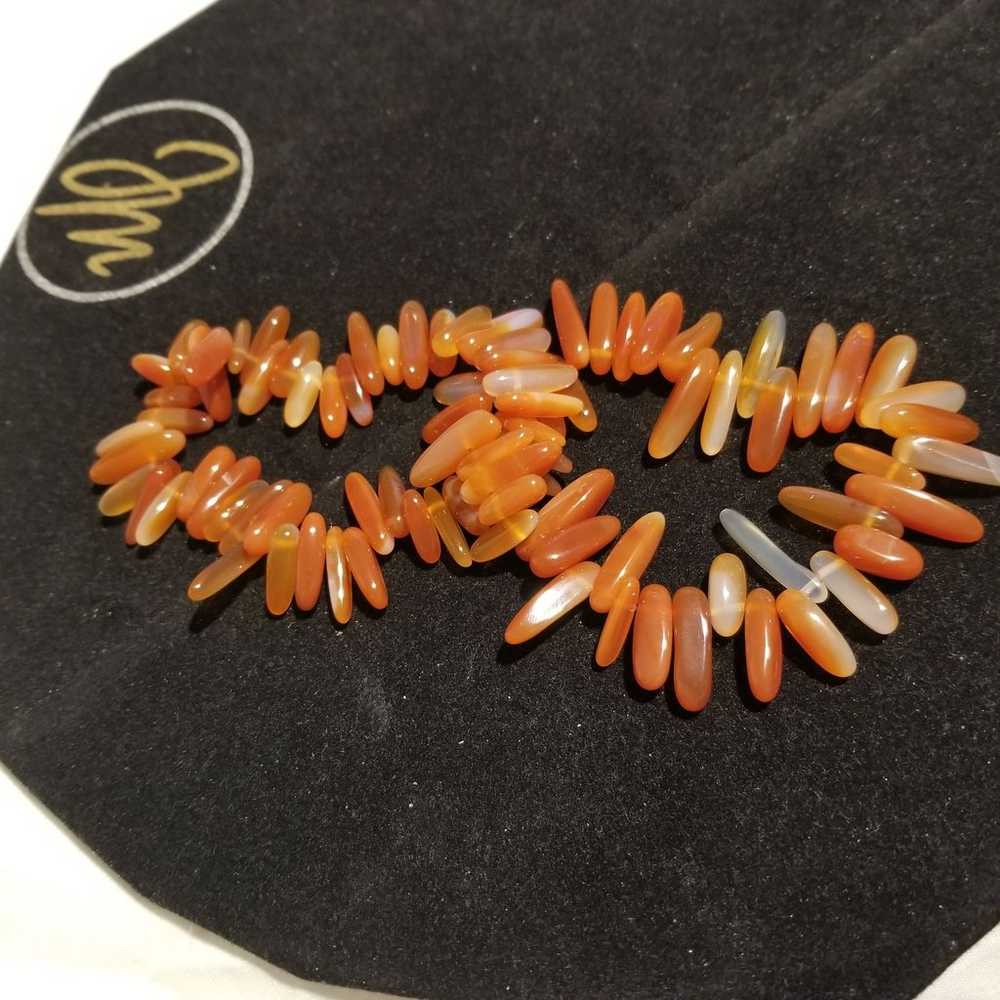 Vintage Carnelian 2 Stretch Bracelet - image 2