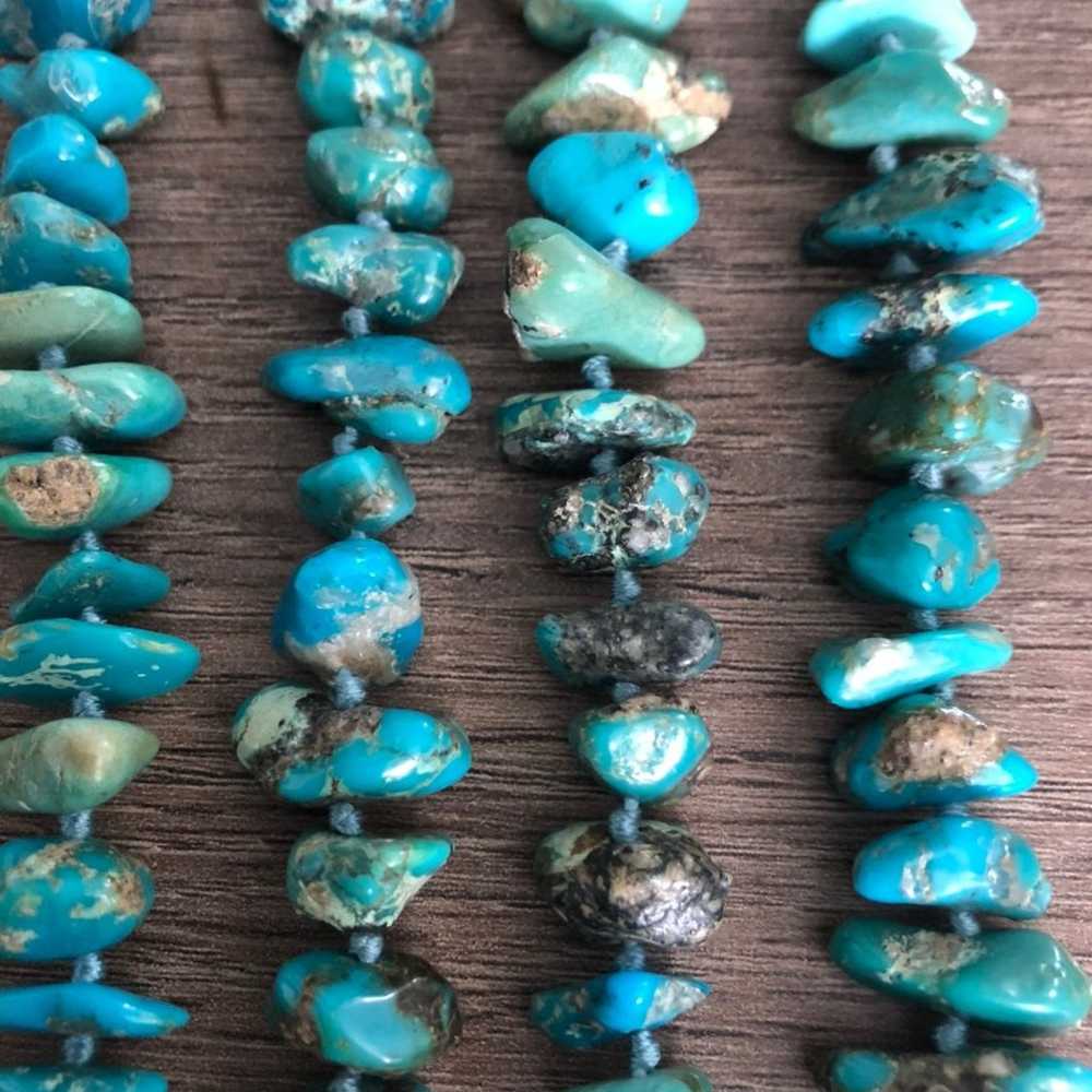 Vintage Chunky Turquoise  40"  Necklace. - image 3