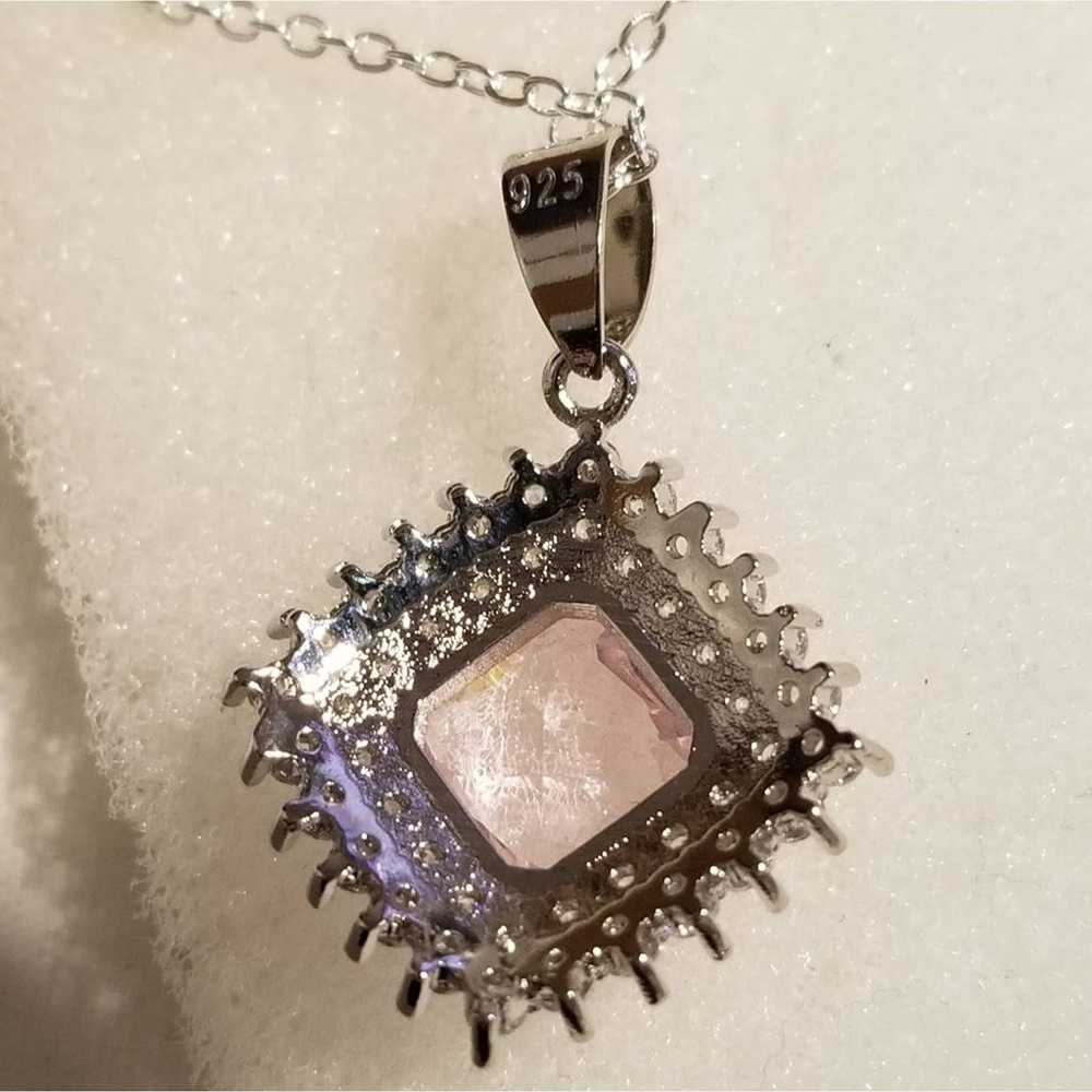 *Vintage Pink Kunzite Silver Pendant - image 8