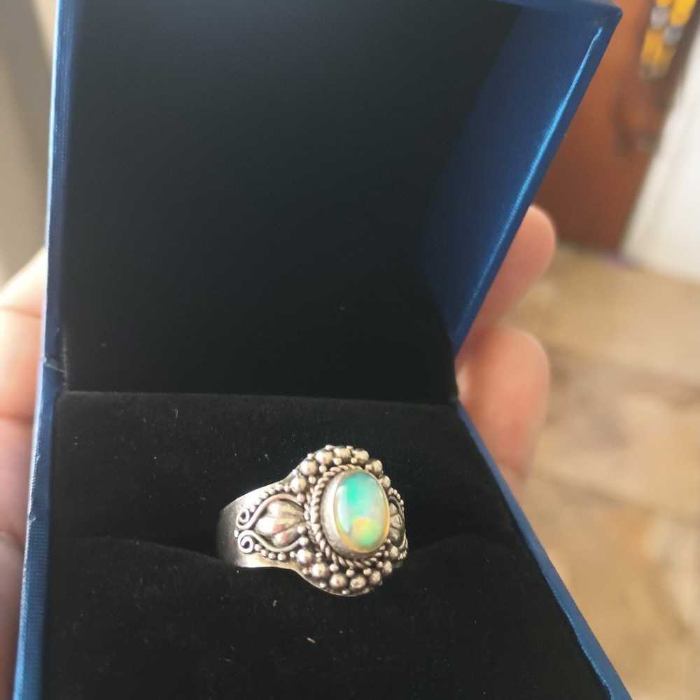 Ethiopian fire Wellow opal ring - image 10