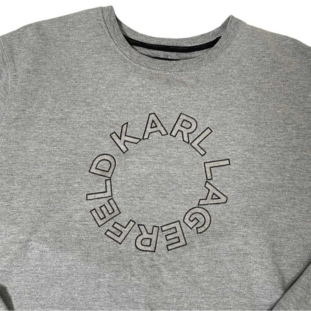 Men’s Karl Lagerfeld Grey Crewneck Sweater (XL) - image 2