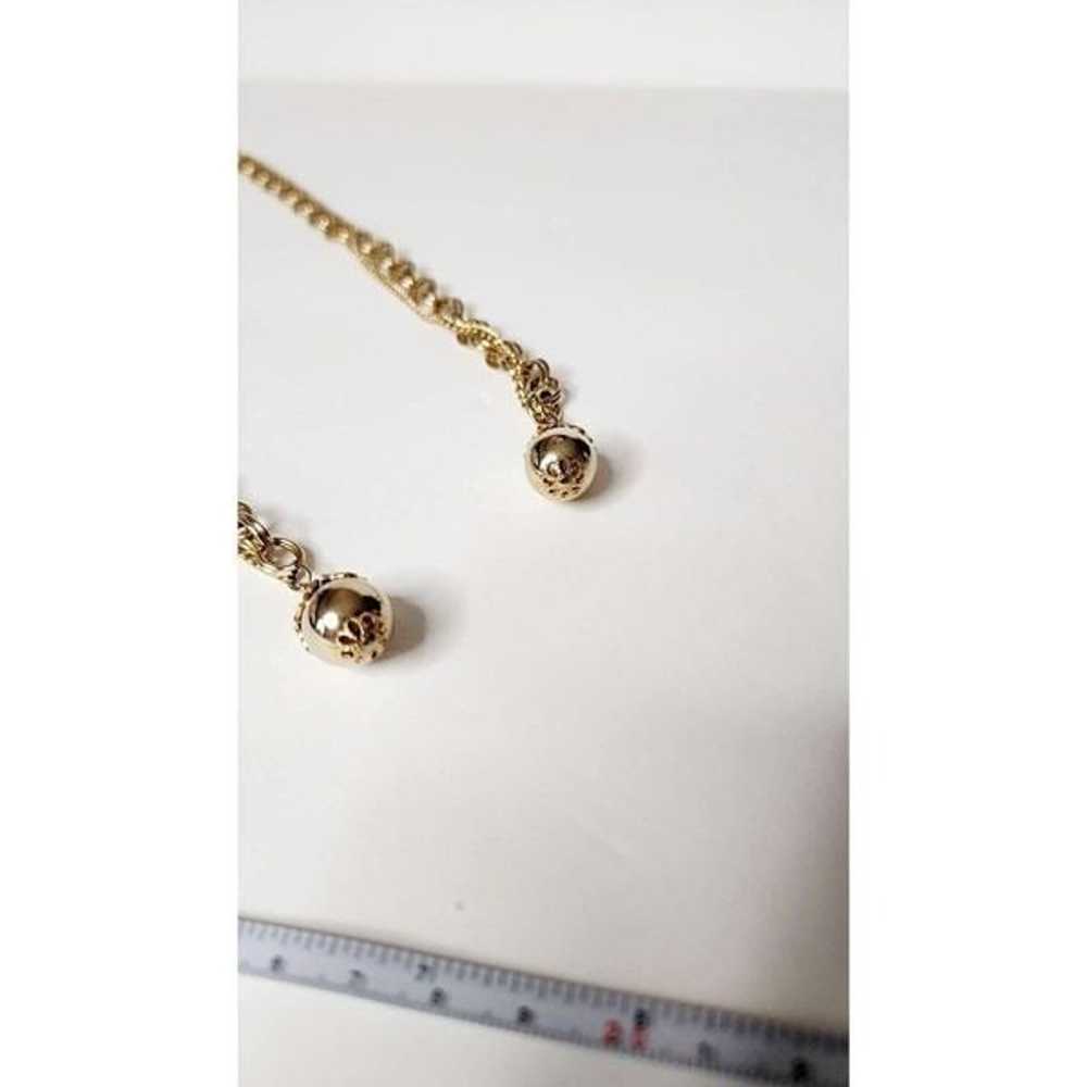 Vintage gold toggle tassel necklace - image 5