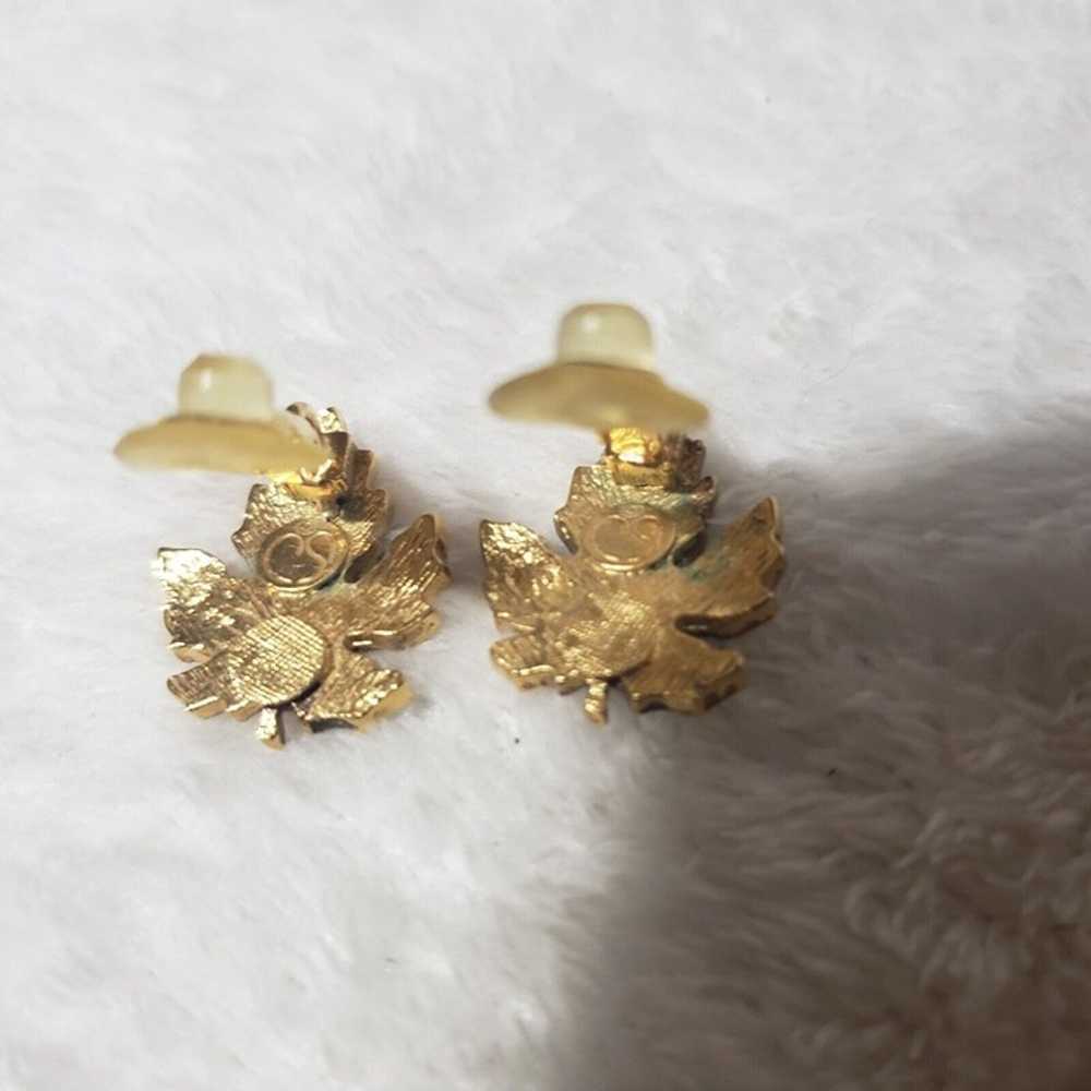 Vintage St John Gold Tone Golden Maple Leaf Clip … - image 3