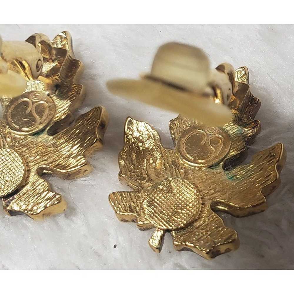 Vintage St John Gold Tone Golden Maple Leaf Clip … - image 4